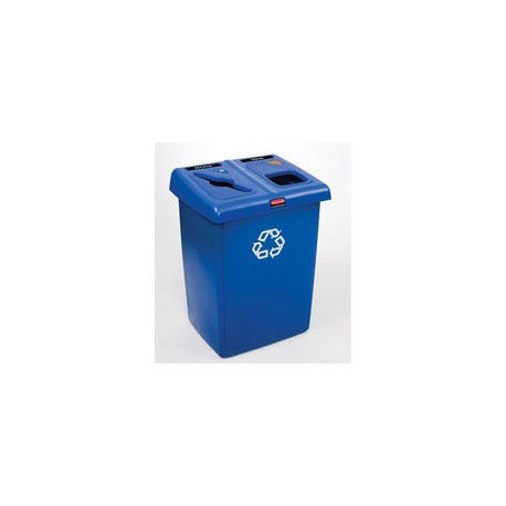 Estacion de Reciclaje Azul de Dos Variantes Rubbermaid Glutton capacidad 174.1 lt clave 256T -73